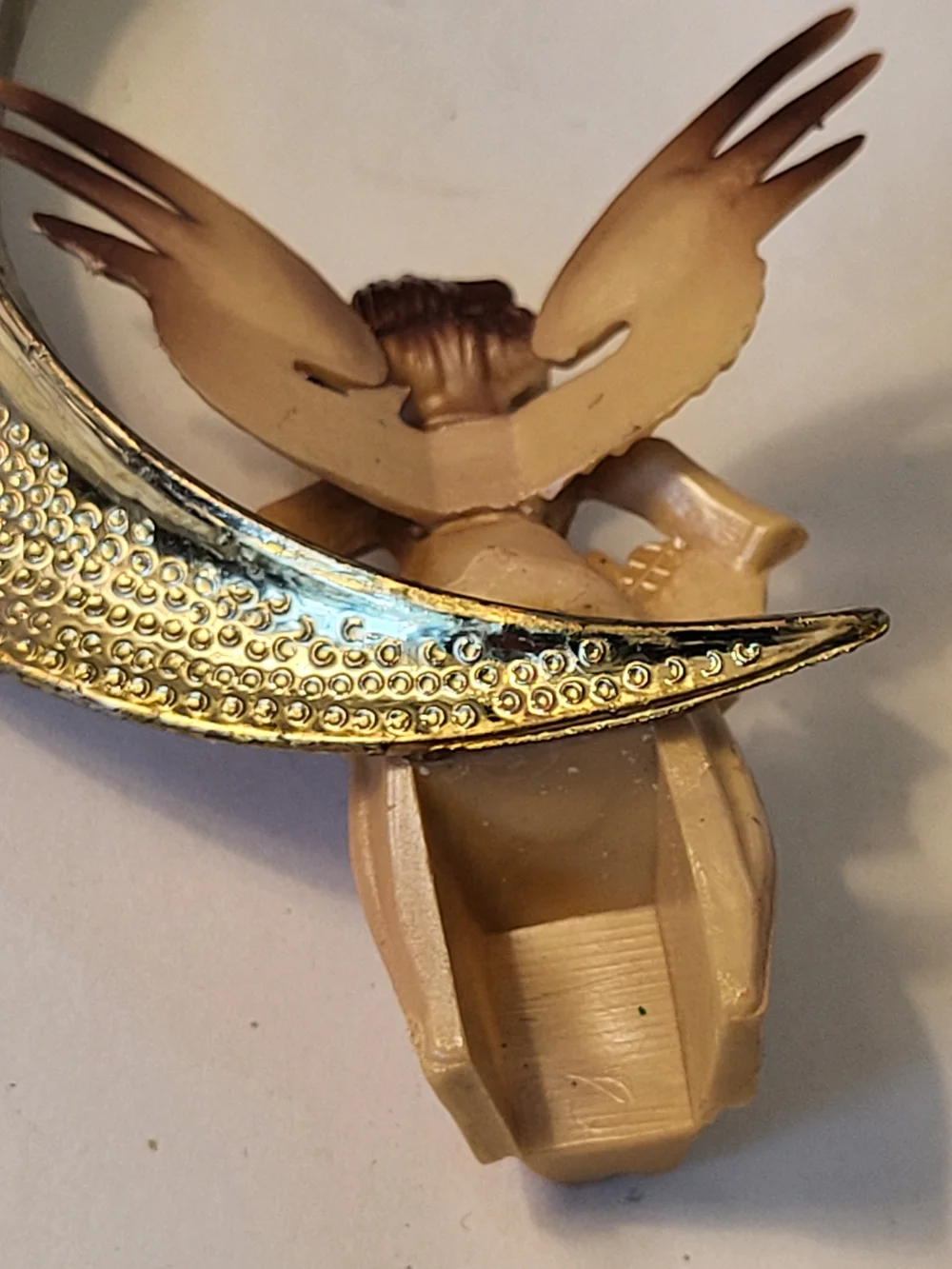 1960s Hong Kong Gold Crescent Moon Angel Ornament 3
